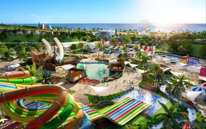 Công viên chủ đề NovaDreams Adventure World hay công viên biển Miami Bikini Beach sẽ là những lựa chọn yêu thích của rất nhiều gia đình trong mỗi chuyến du lịch nghỉ dưỡng. Ảnh phối cảnh NovaWorld Phan Thiet.